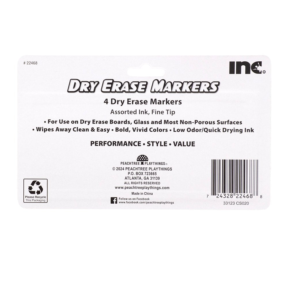 Inc Fine Point Dry Erase Markers - Assorted Ink
