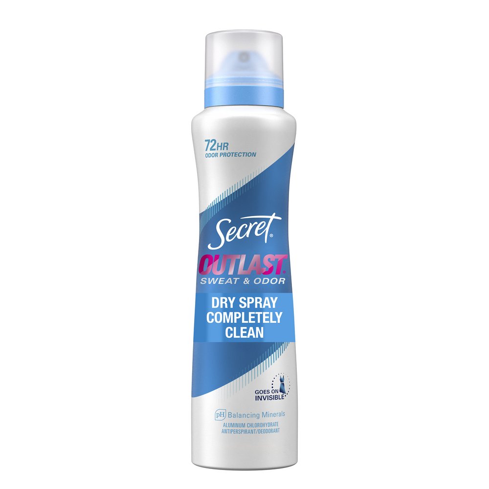 Secret Outlast 72 Hr Antiperspirant Deodorant Dry Spray - Completely Clean