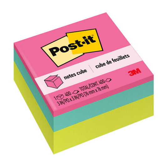 Post-it Sticky Notes Cube - Bright Colors, 400 Ct