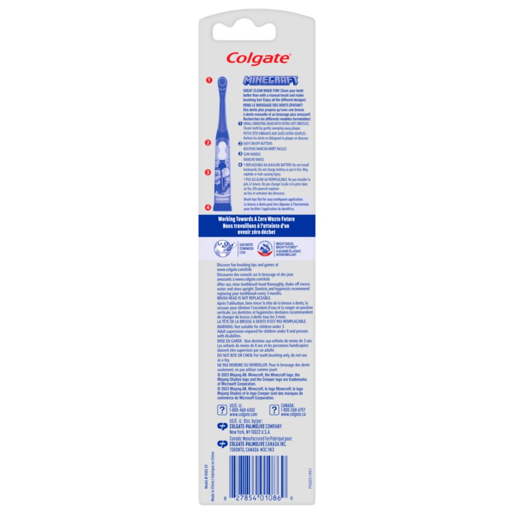 Colgate Kids Battery Powered Minecraft Toothbrush - Extra Soft