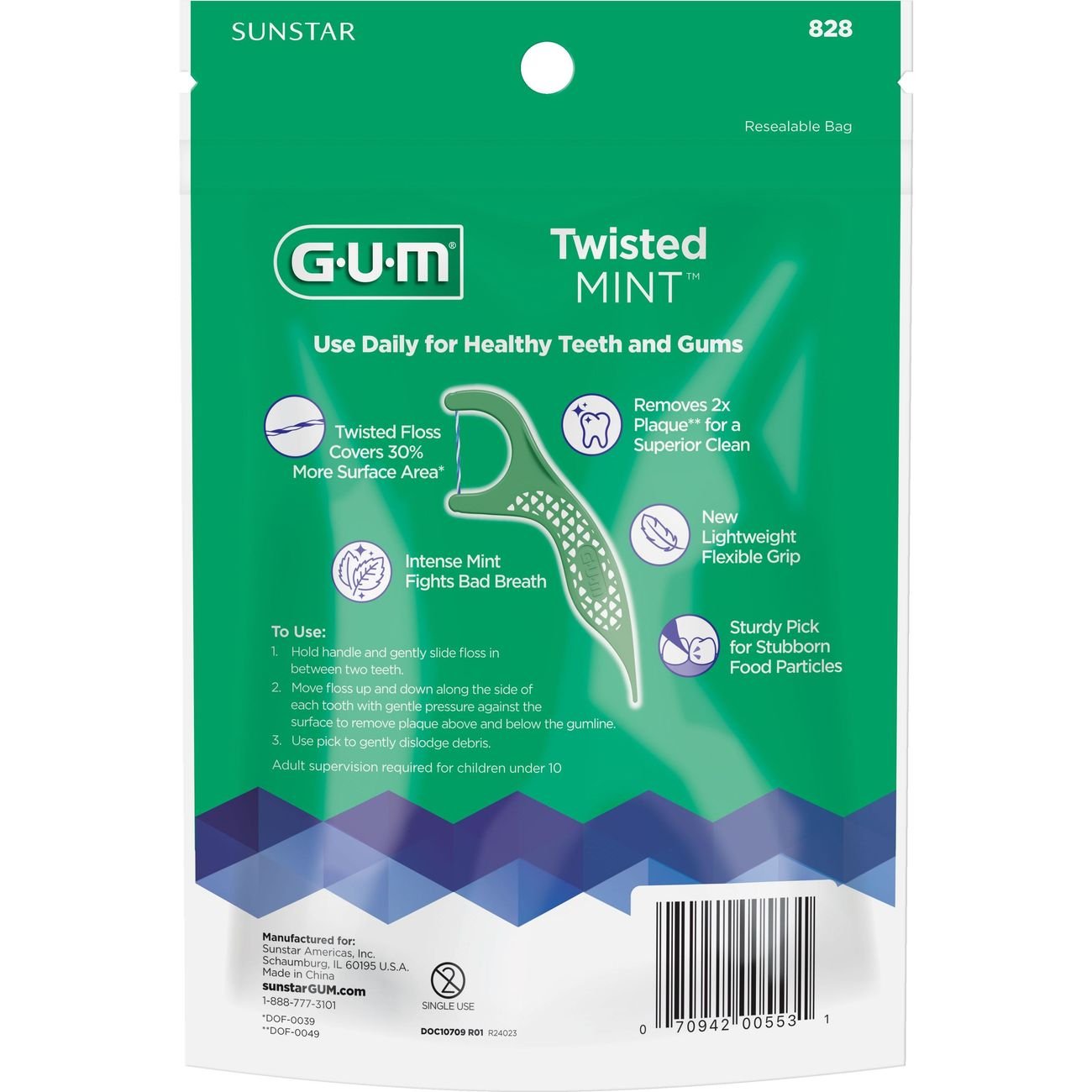 GUM Twisted Mint Floss Picks
