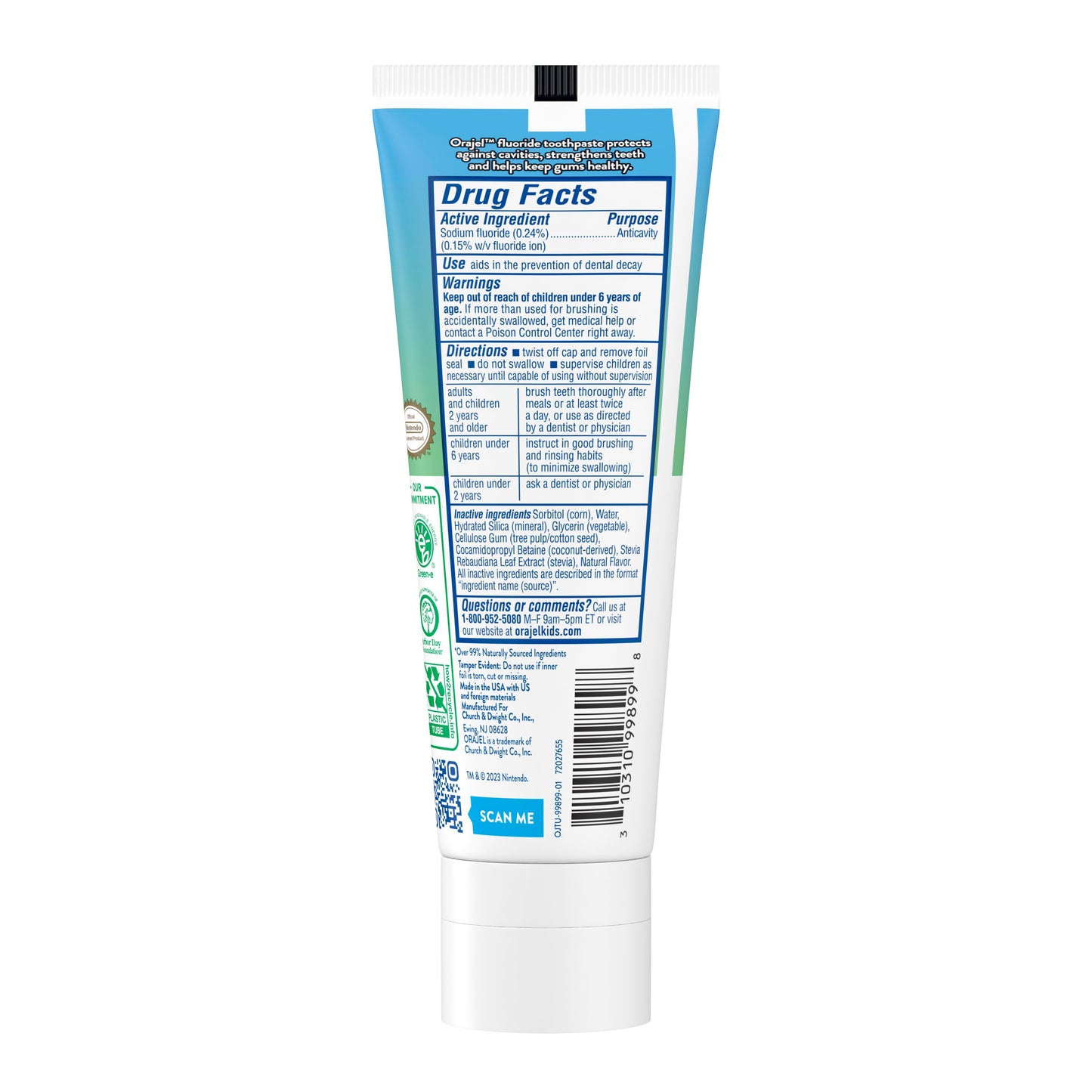 Orajel Kids Fluoride Toothpaste Super Mario