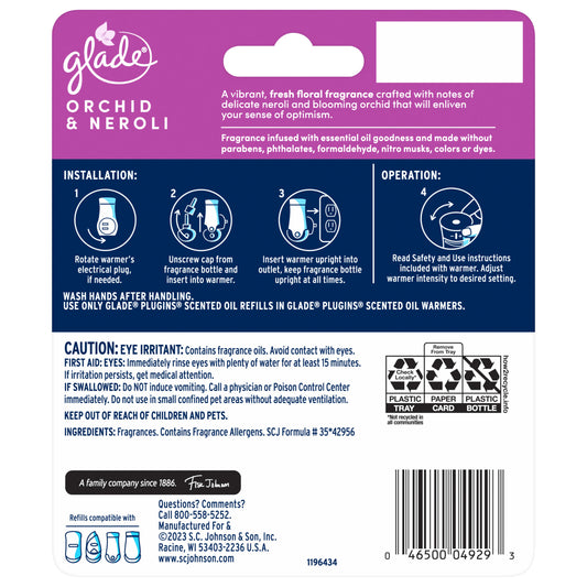 Glade PlugIns Scented Oil Refills - Orchid & Neroli