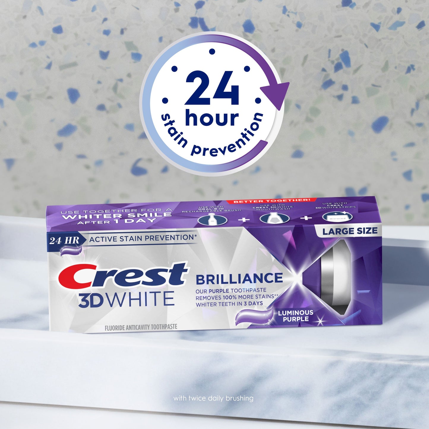 Crest 3D White Brilliance Toothpaste - Luminous Purple