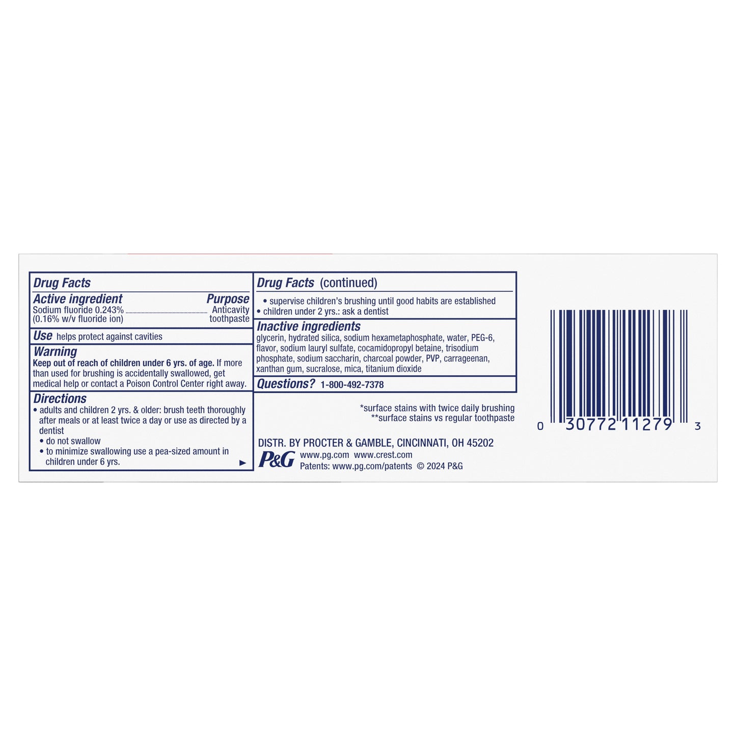 Crest 3D White Brilliance Toothpaste - Charcoal Mint