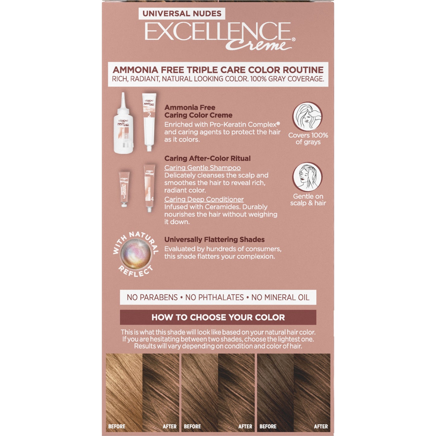L'Oréal Paris Universal Nudes Excellence Creme Hair Color -6N Natural Light Brown