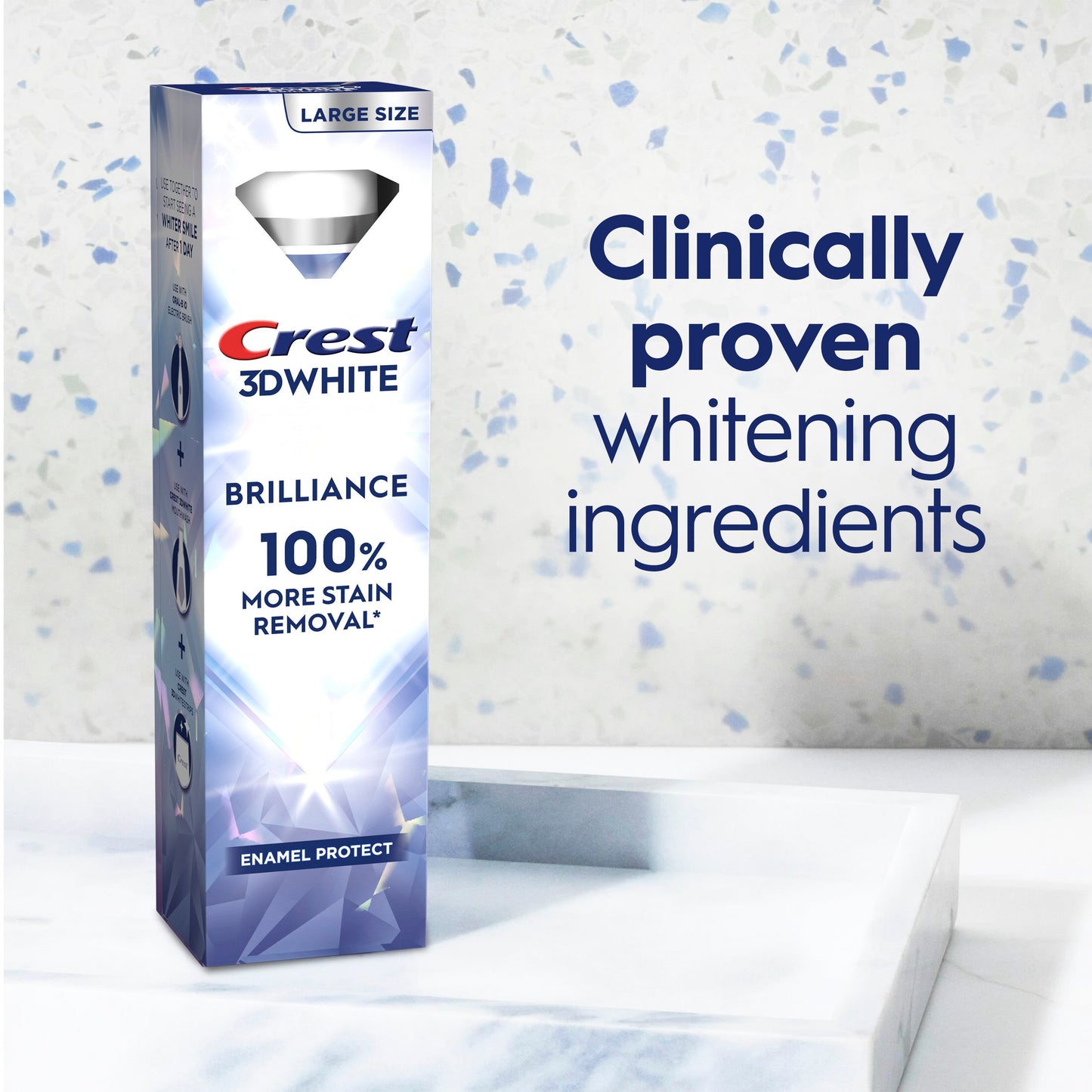 Crest 3D White Brilliance Pro Enamel Protect Teeth Whitening Toothpaste
