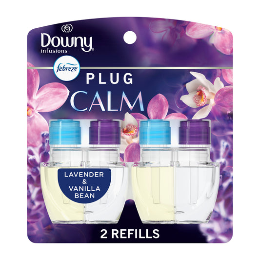 Febreze Plug In Air Freshener, Odor-Fighting Scented Oil Refill, Downy Calm Scent