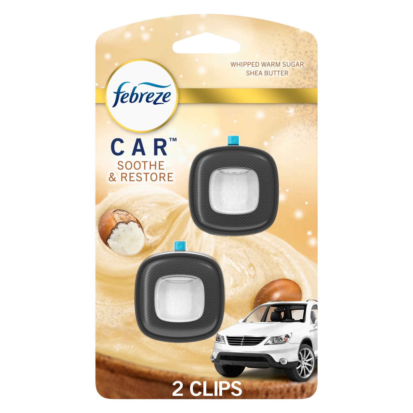 Febreze Car Air Freshener Odor-Fighting Automotive Vent Clip - Soothe & Restore Scent