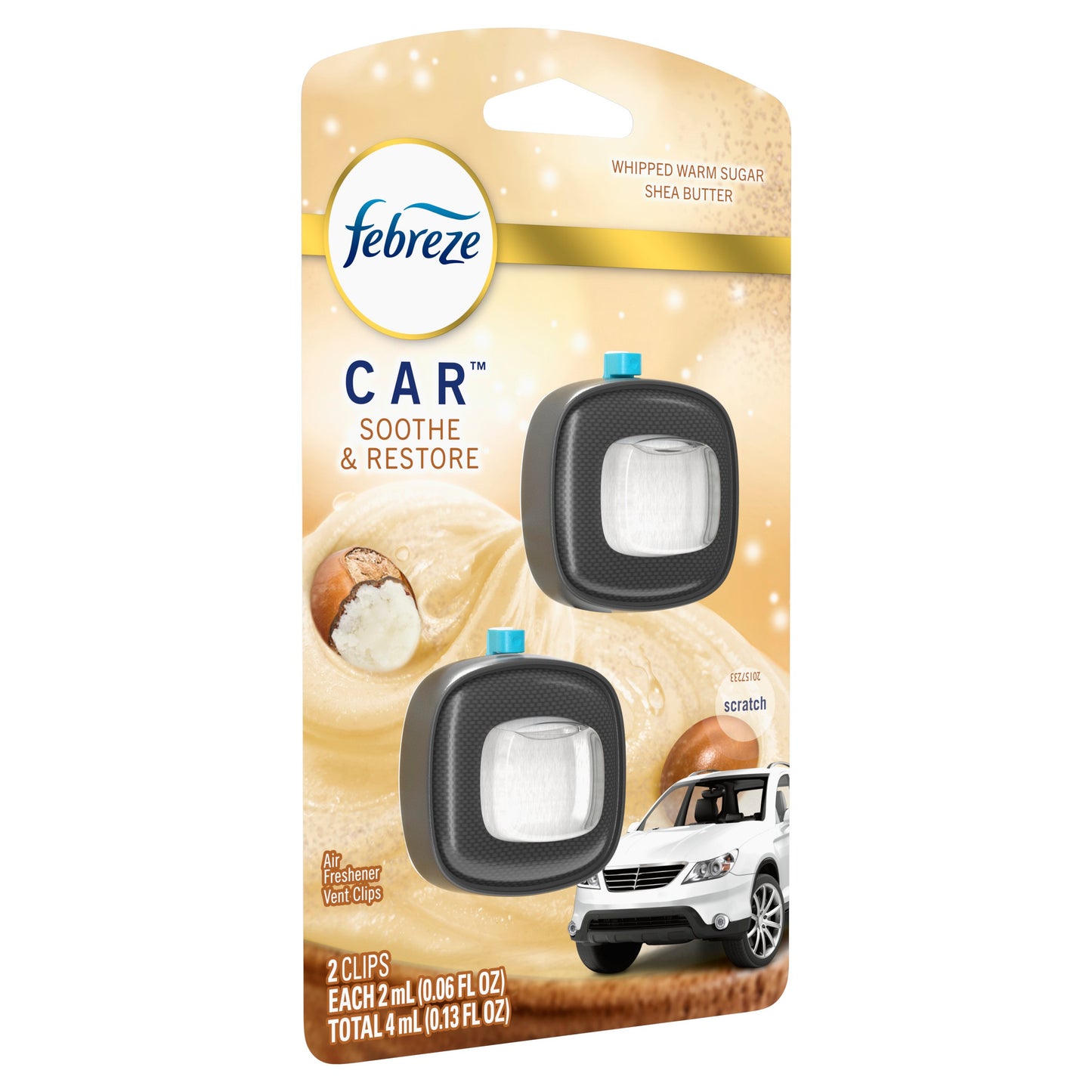 Febreze Car Air Freshener Odor-Fighting Automotive Vent Clip - Soothe & Restore Scent