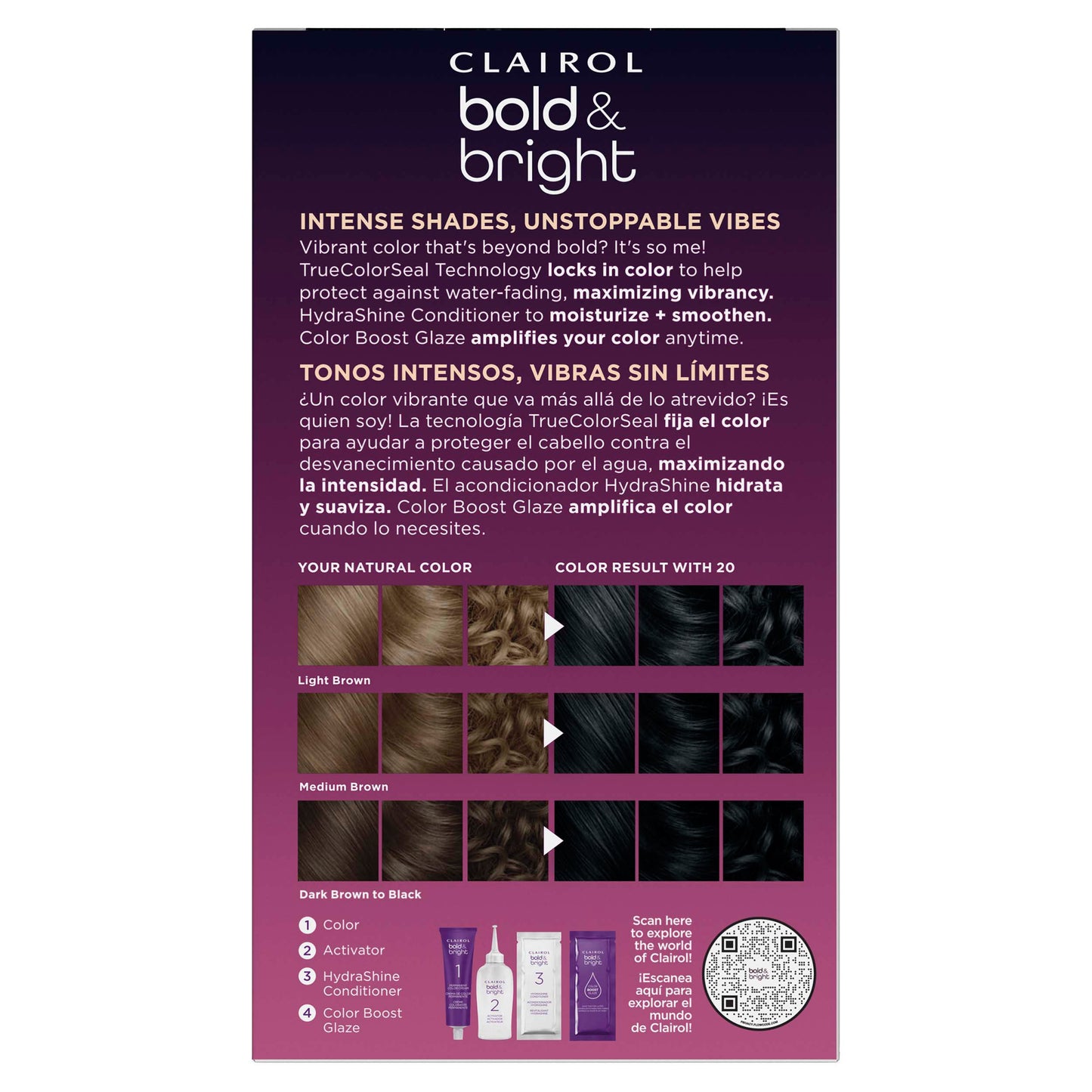 Clairol Bold & Bright Permanent Hair Color - 20 Black Licorice