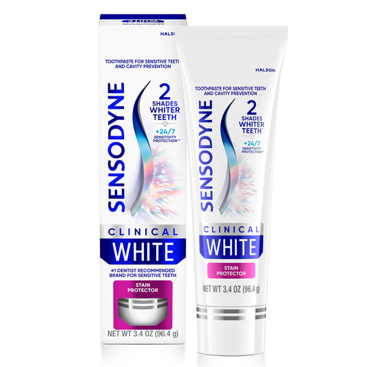 Sensodyne Clinical White Toothpaste Clinically Proven Whitening for Sensitive Teeth, Stain Protector