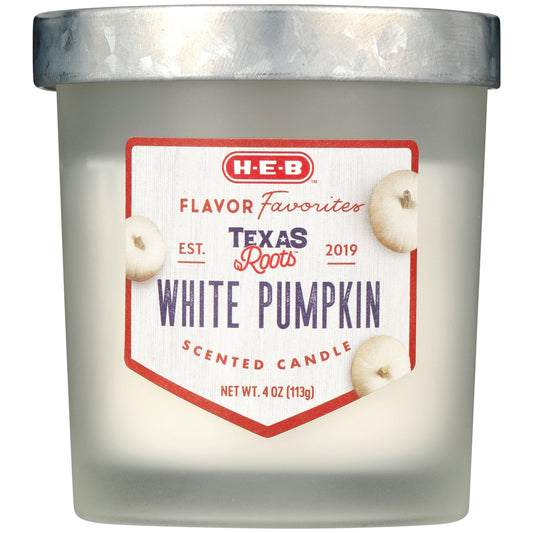 H-E-B Flavor Favorites Texas Roots White Pumpkin Scented Candle