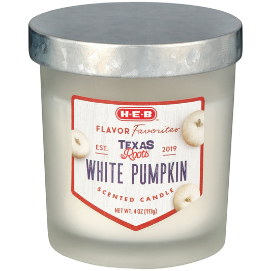 H-E-B Flavor Favorites Texas Roots White Pumpkin Scented Candle