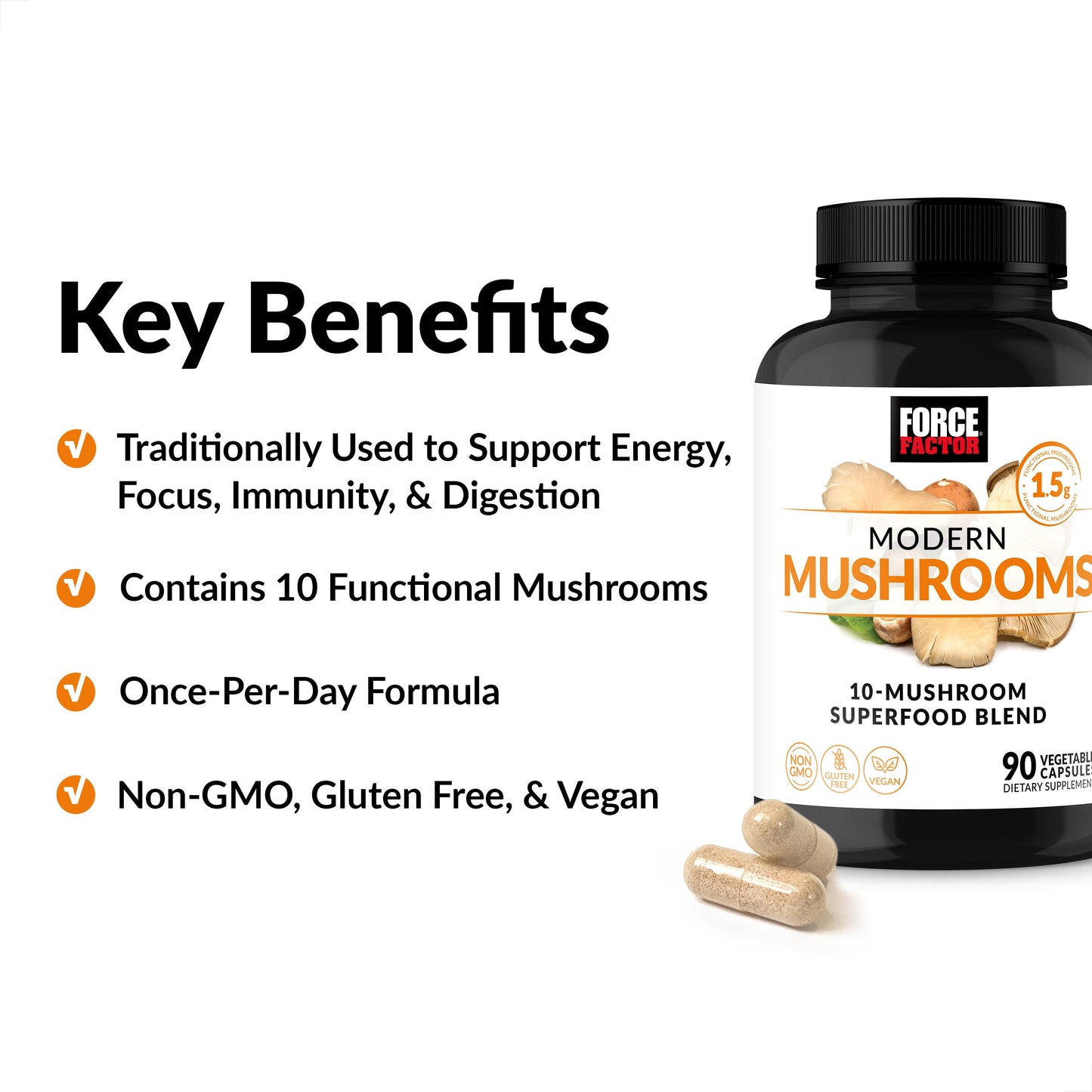 Force Factor Modern Mushrooms Vegetable Capsules