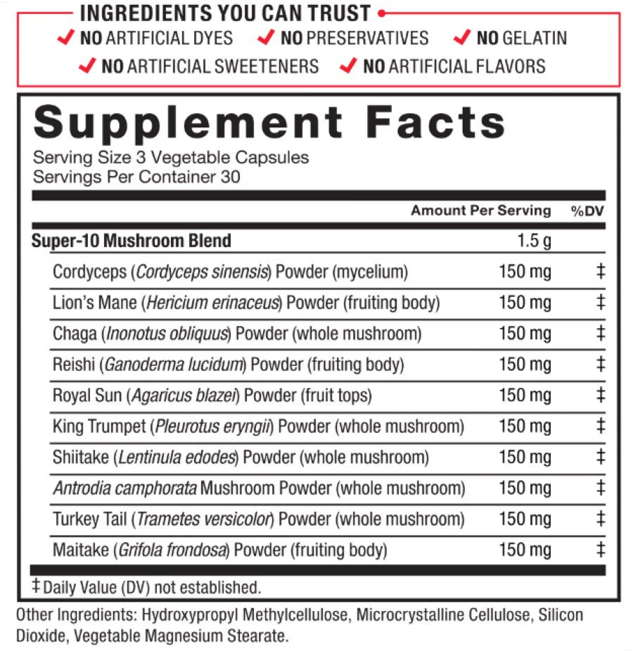 Force Factor Modern Mushrooms Vegetable Capsules