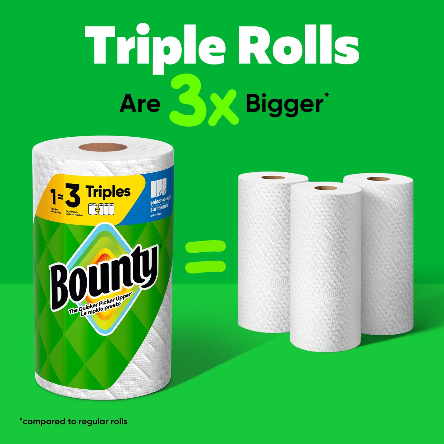 Bounty Triple Roll Select-A-Size Print Paper Towels