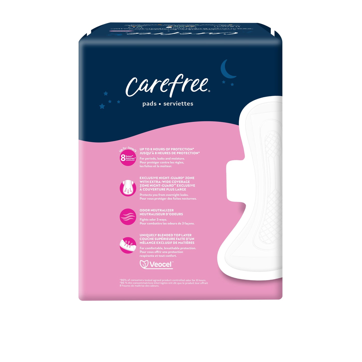 Carefree Ultra Thin Overnight Pads with Wings