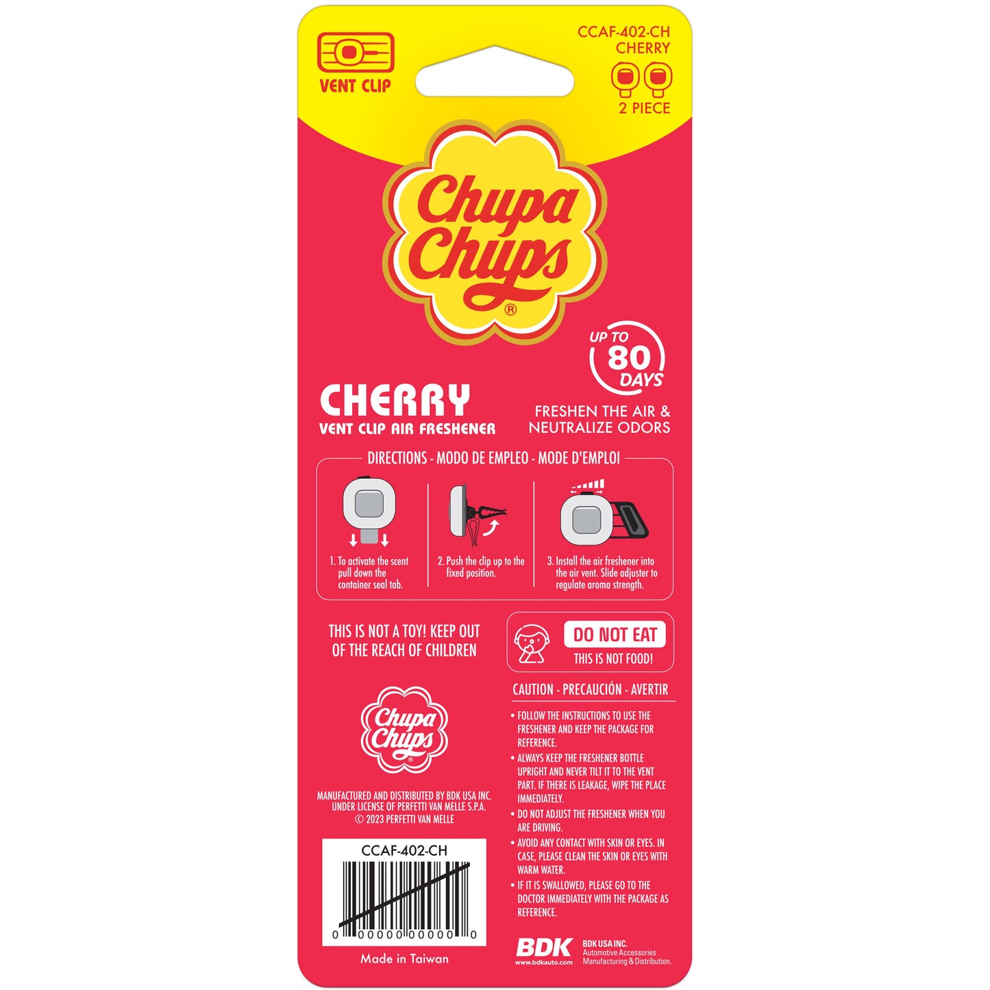 Chupa Chups Vent Clip Air Fresheners - Cherry