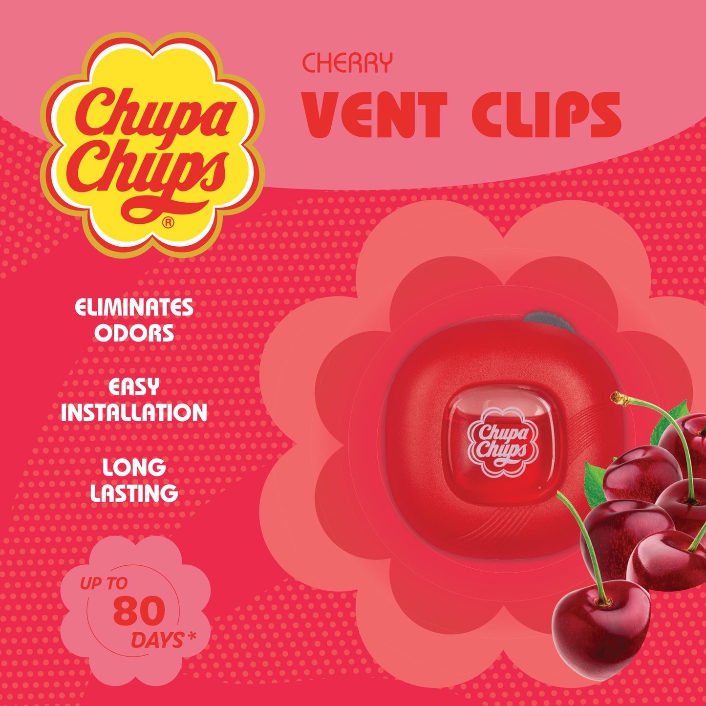 Chupa Chups Vent Clip Air Fresheners - Cherry