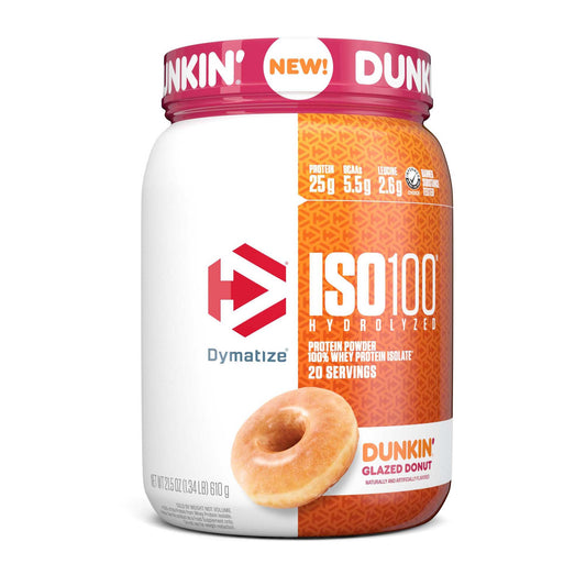 Dymatize ISO100 Hydrolyzed Whey 25g Protein Powder - Dunkin' Glazed Donut
