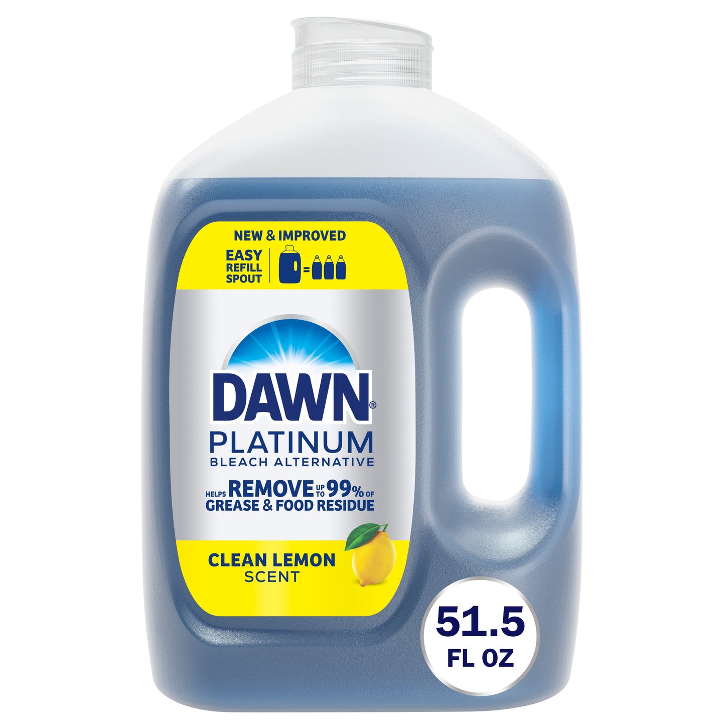 Dawn Platinum Dish Soap Refill Size -  Clean Lemon