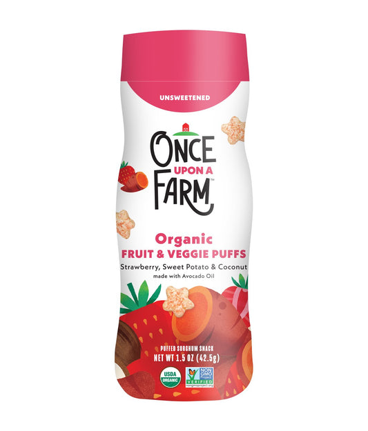 Once Upon a Farm Organic Fruit & Veggie Puffs - Strawberry, Sweet Potato & Coconut
