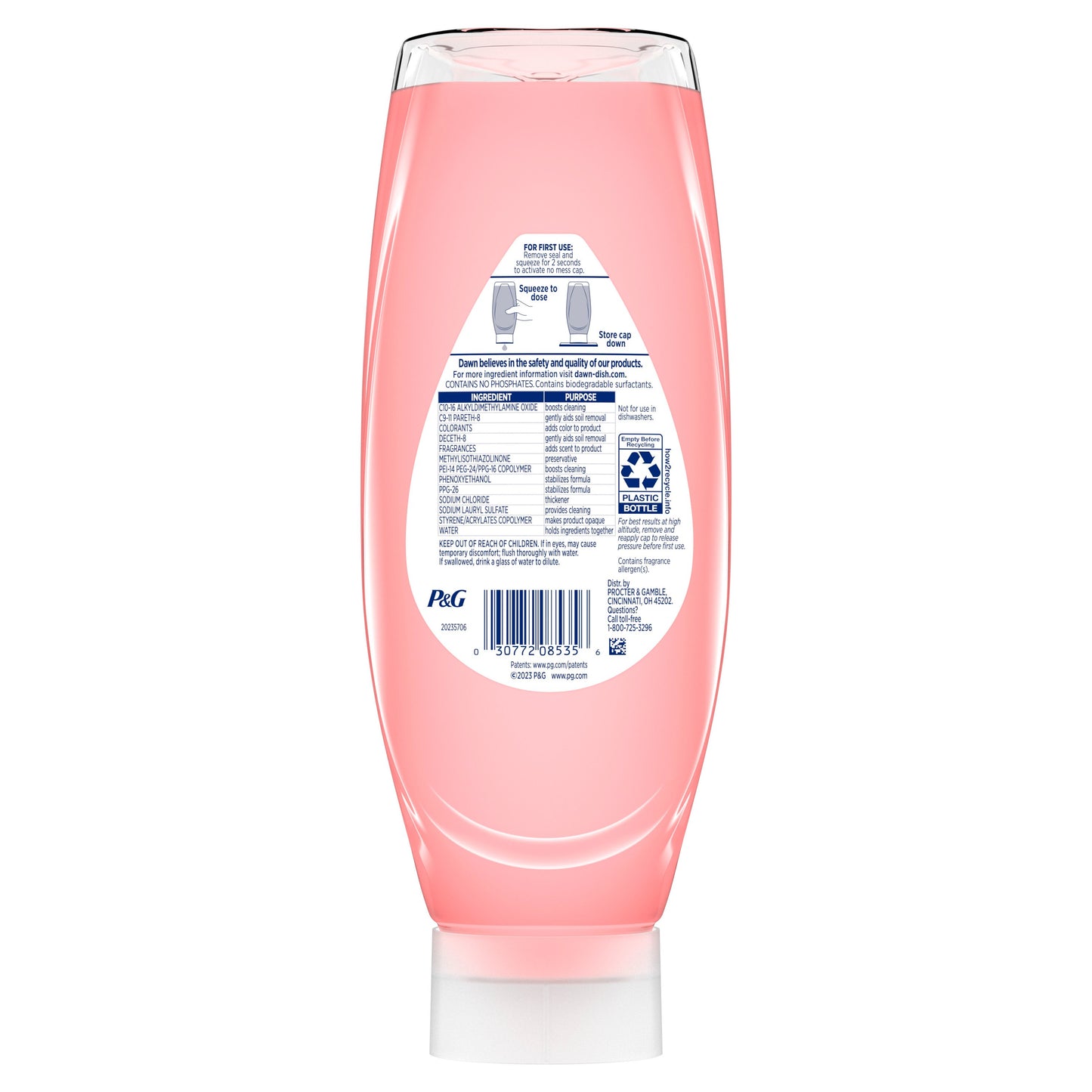 Dawn Gentle Clean EZ-Squeeze Liquid Dish Soap - Pomegranate & Rose Water