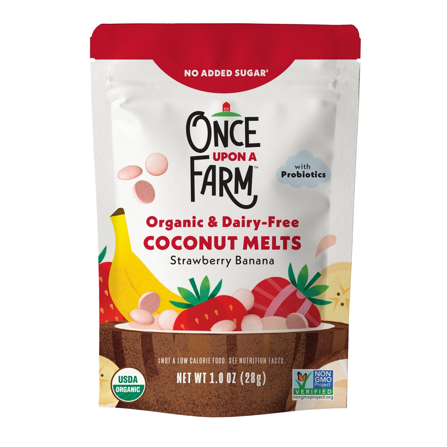 Once Upon a Farm Organic Dairy Free Coconut Melts - Strawberry Banana