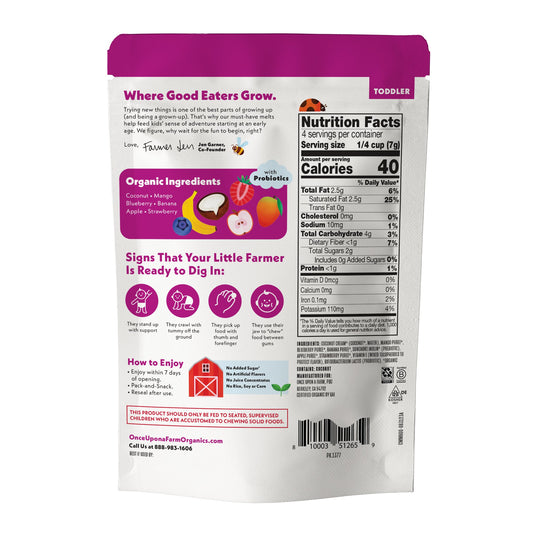 Once Upon a Farm Organic Dairy Free Coconut Melts - Mixed Berry