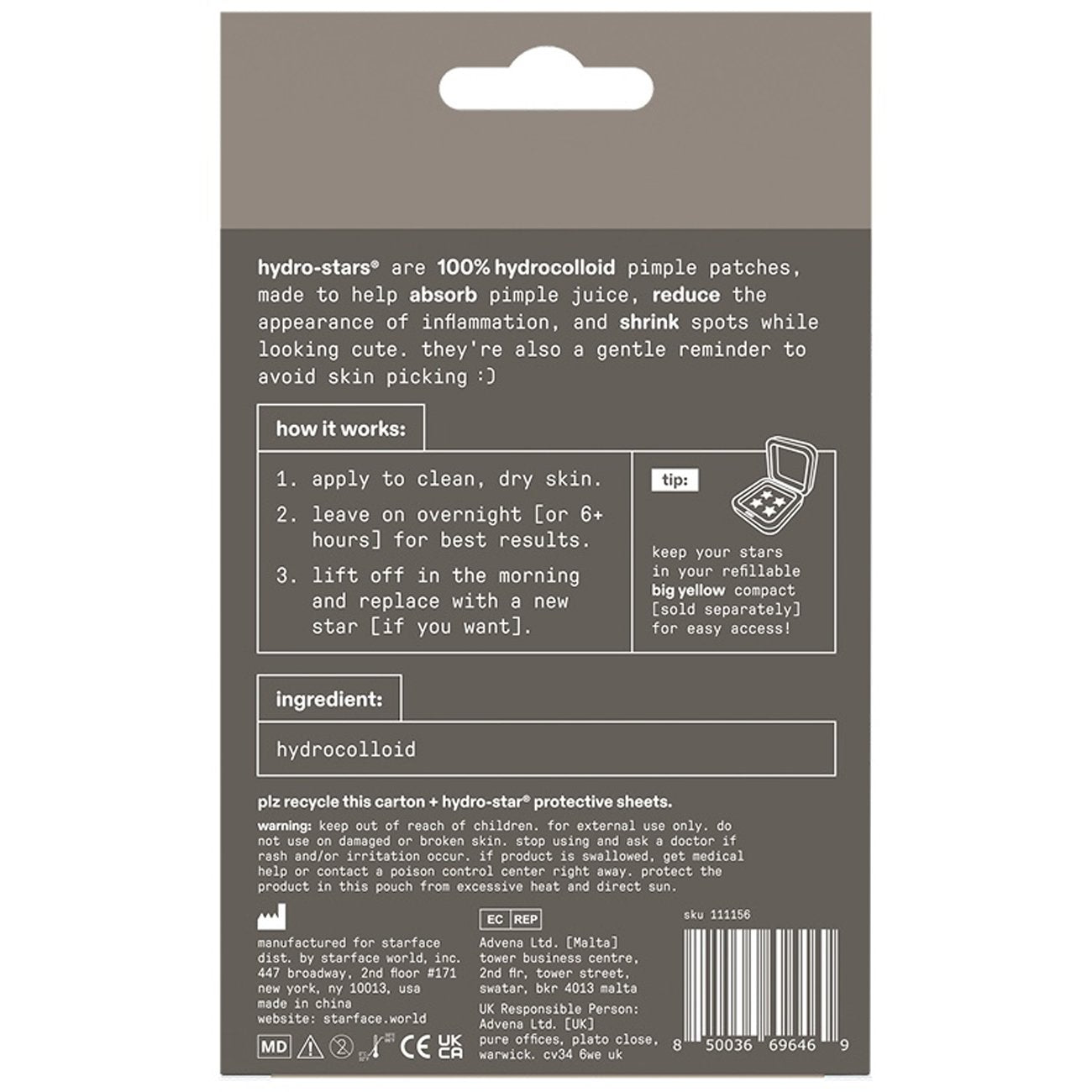 Starface Hydro-Star Earth Pimple Patches