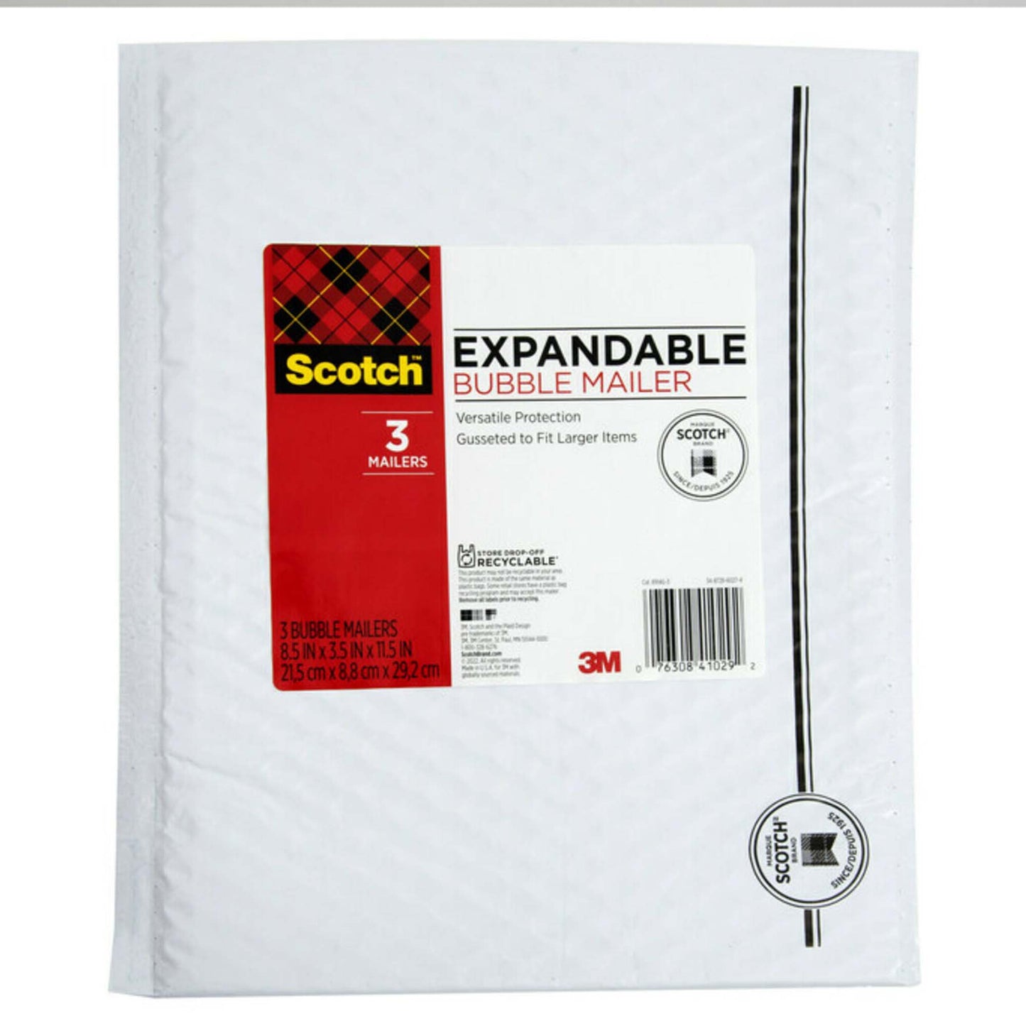 Scotch Expandable Bubble Mailers, 3 Ct