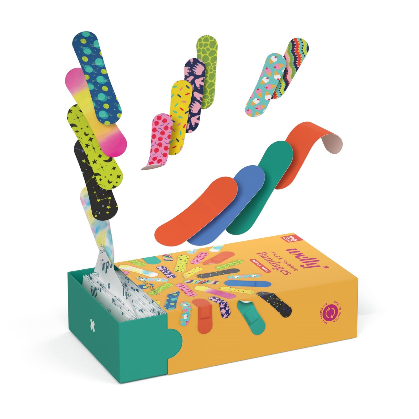 Welly Flex Fabric Pattern Pack Bandages - Assorted Sizes