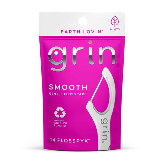 Grin Travel Pack Smooth Gentle Floss Tape Picks - Minty
