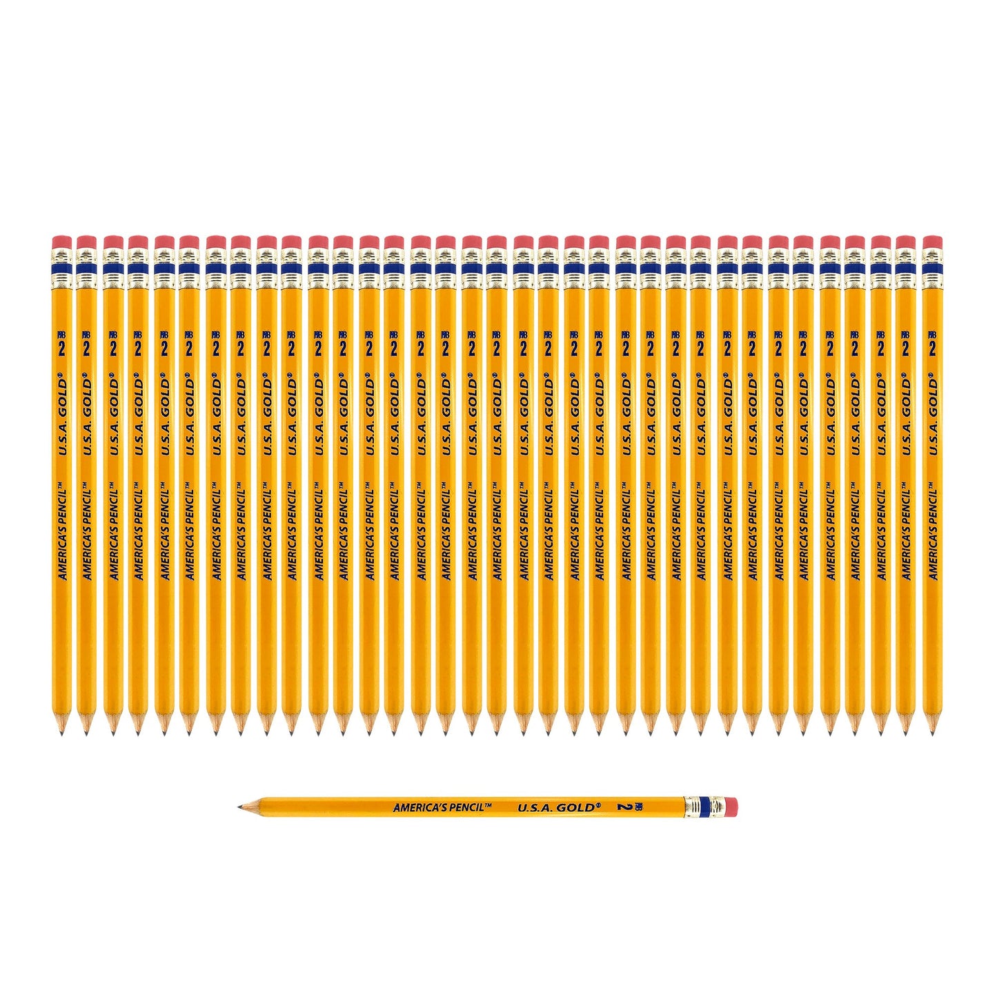 USA Gold Pre-Sharpened No.2 Wooden Pencils