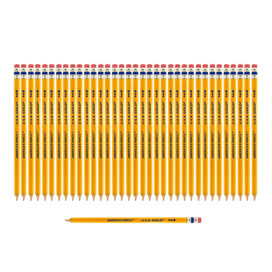 USA Gold Pre-Sharpened No.2 Wooden Pencils
