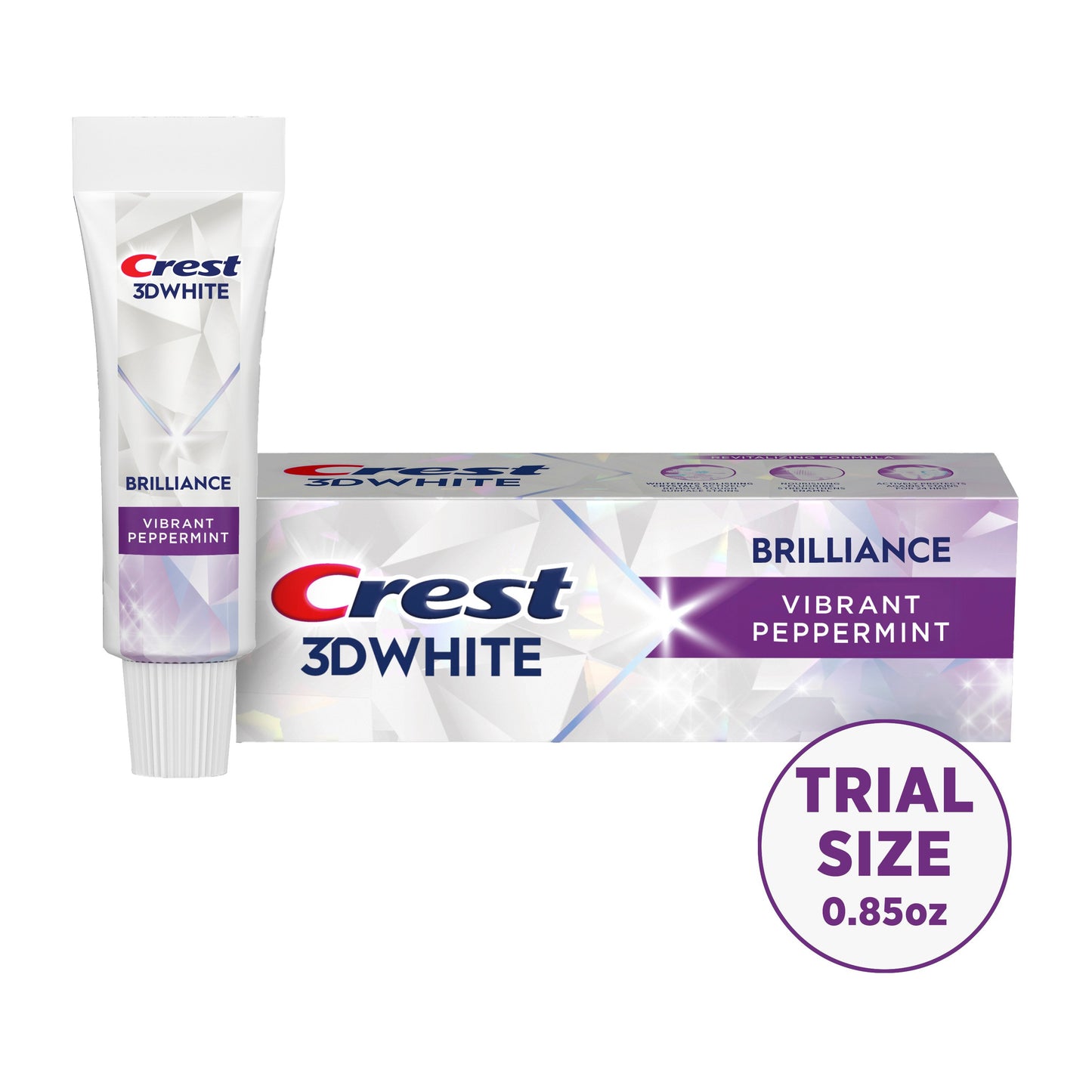 Crest Travel Size 3D White Brilliance Whitening Toothpaste - Vibrant Peppermint