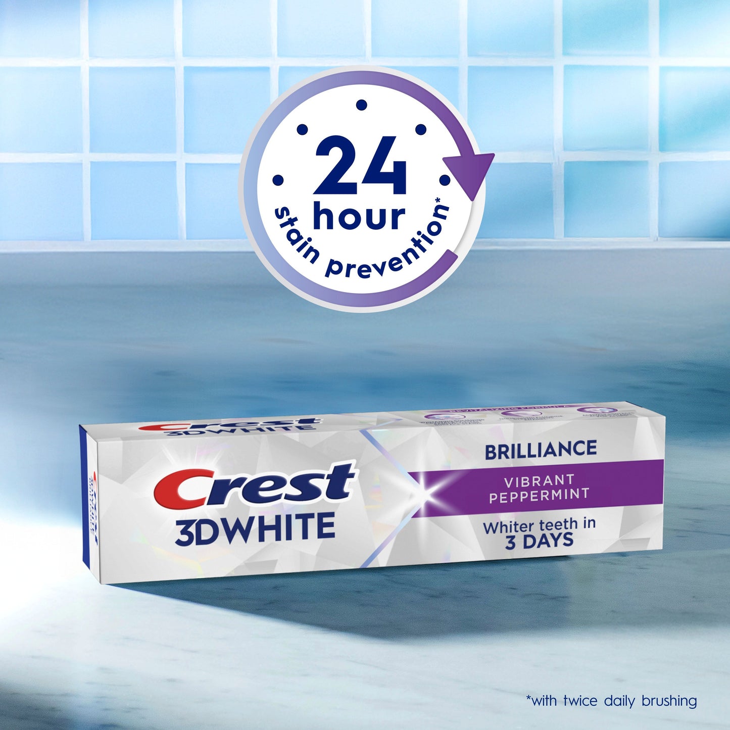 Crest Travel Size 3D White Brilliance Whitening Toothpaste - Vibrant Peppermint
