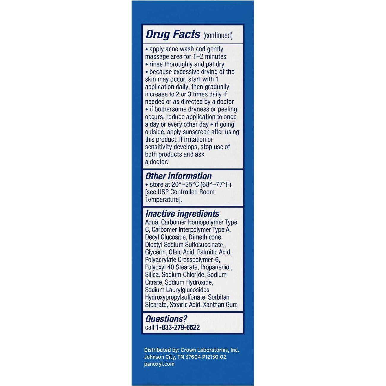 PanOxyl Acne Foaming Wash Maximum Strength 10% Benzoyl Peroxide