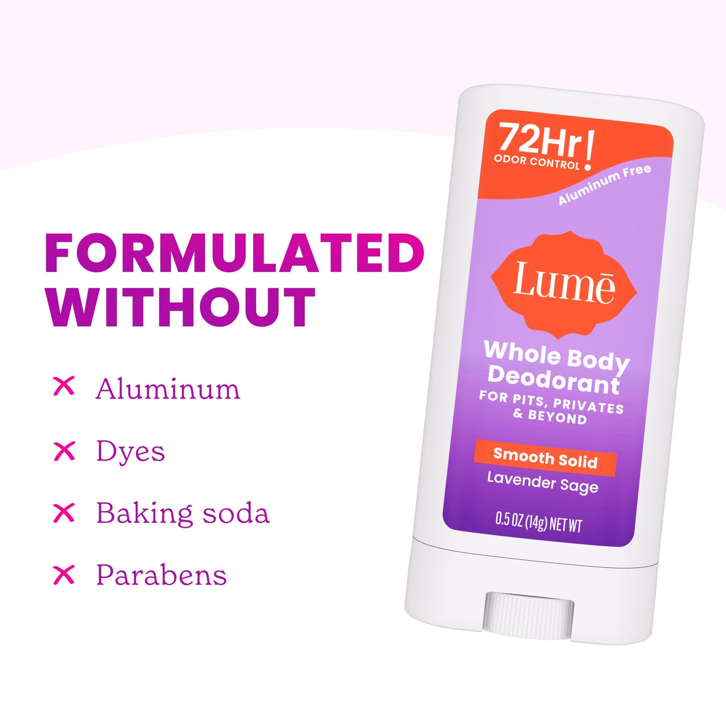 Lume Travel Size Whole Body Aluminum Free Women's Deodorant Solid - Lavender Sage