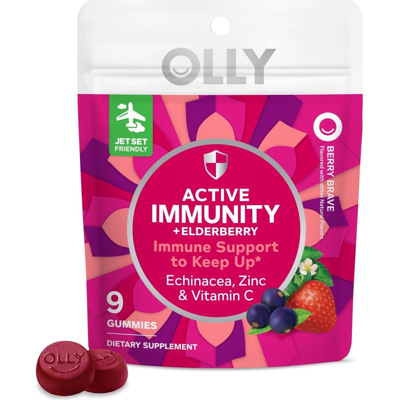 OLLY Travel Size Immunity Support with Elderberry, Zinc, Vitamin C Gummies