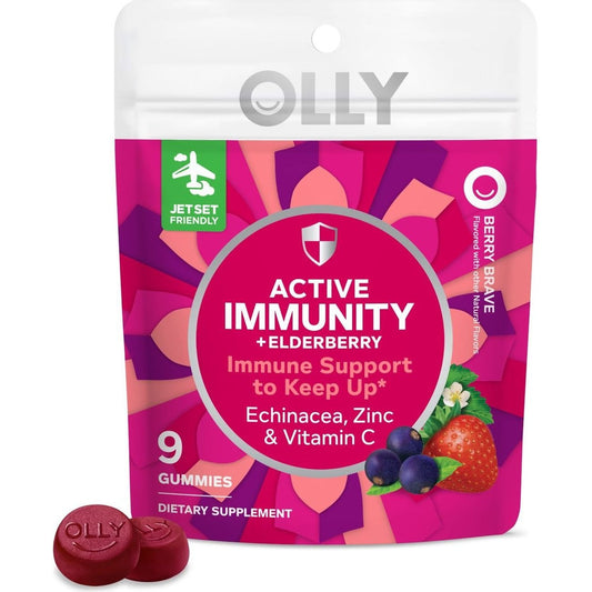 OLLY Travel Size Immunity Support with Elderberry, Zinc, Vitamin C Gummies
