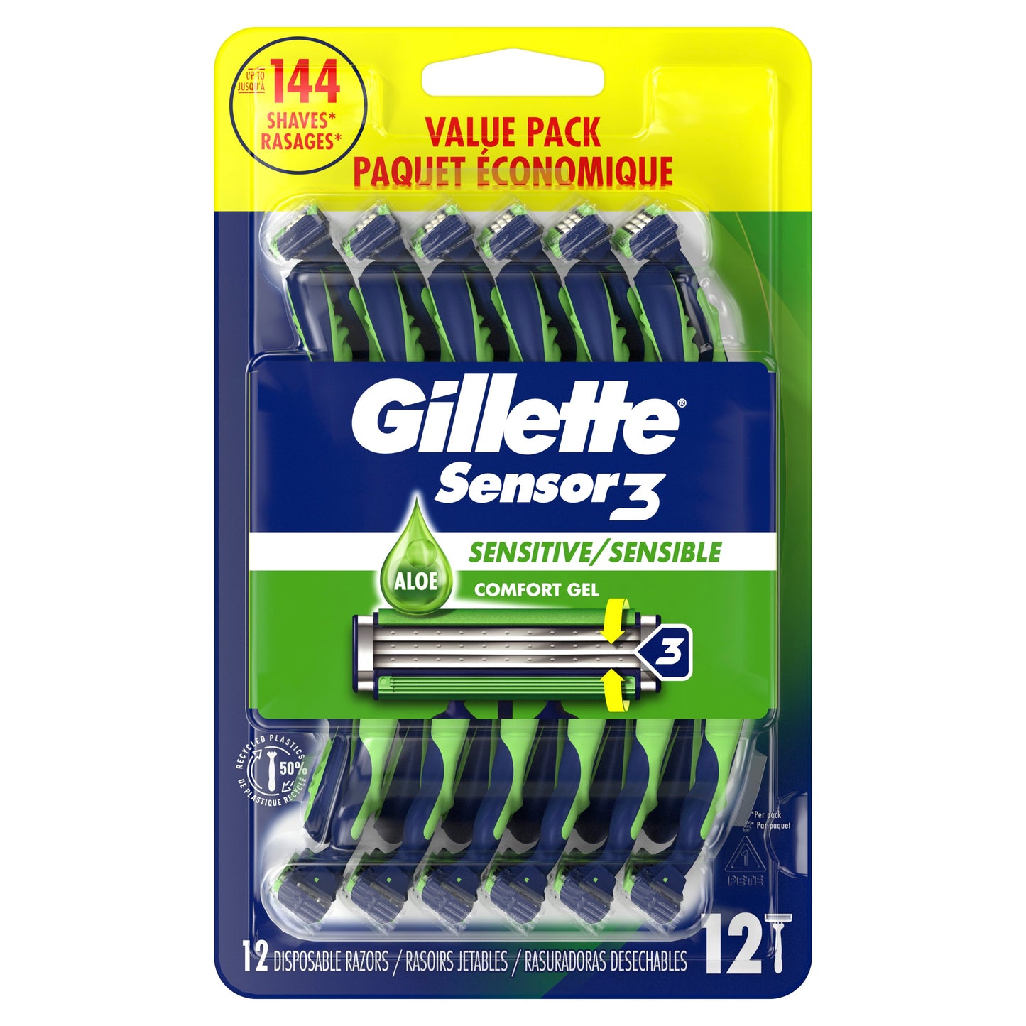 Gillette Sensor3 Sensitive Men's Disposable Razors