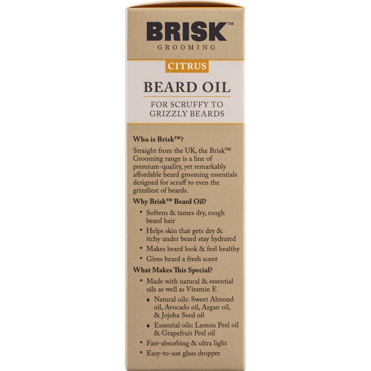 Brisk Grooming Beard Oil - Citrus
