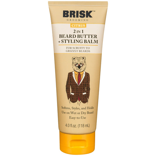 Brisk Grooming 2 In 1 Beard Butter + Styling Balm - Citrus