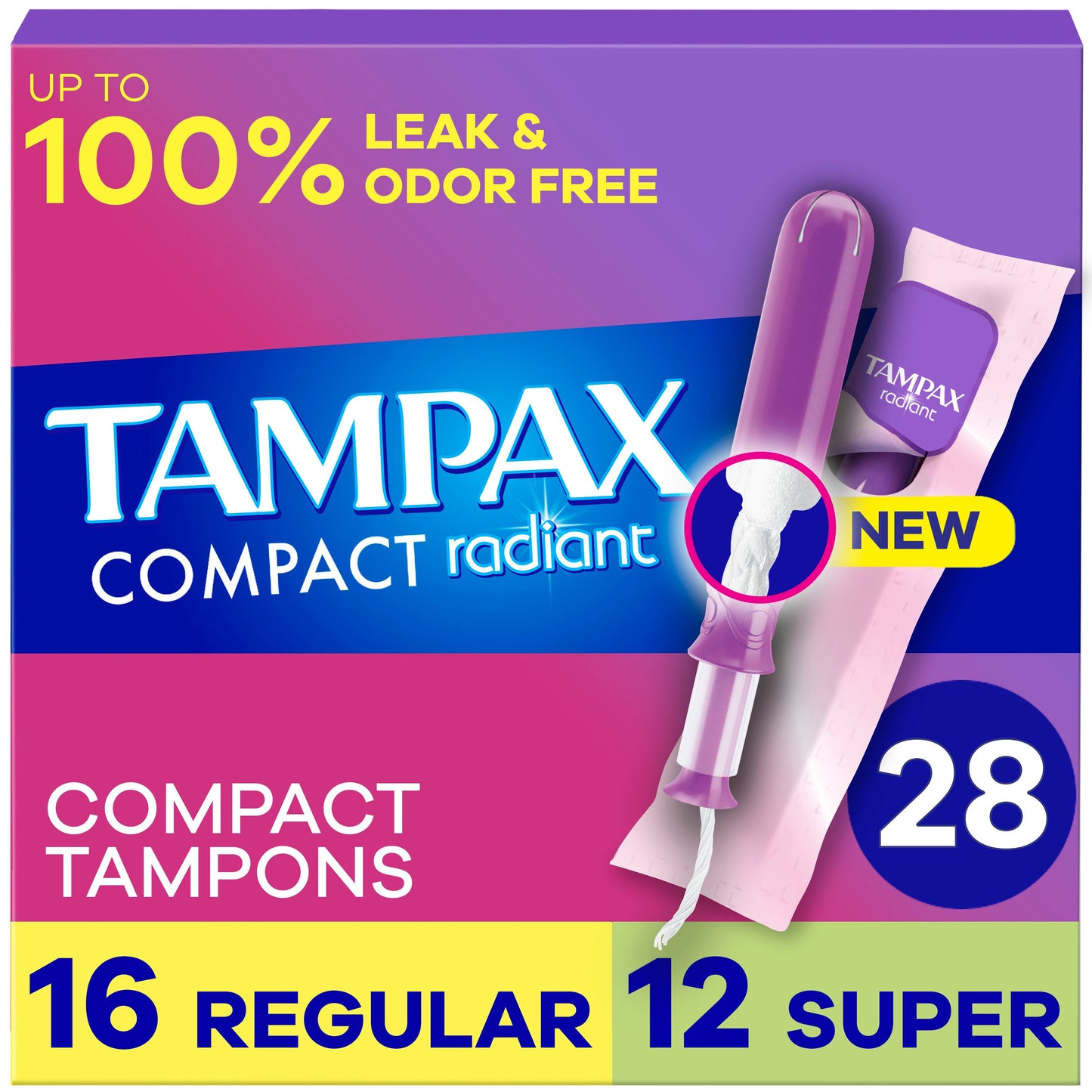 Tampax Radiant Pocket Tampons - Regular/Super