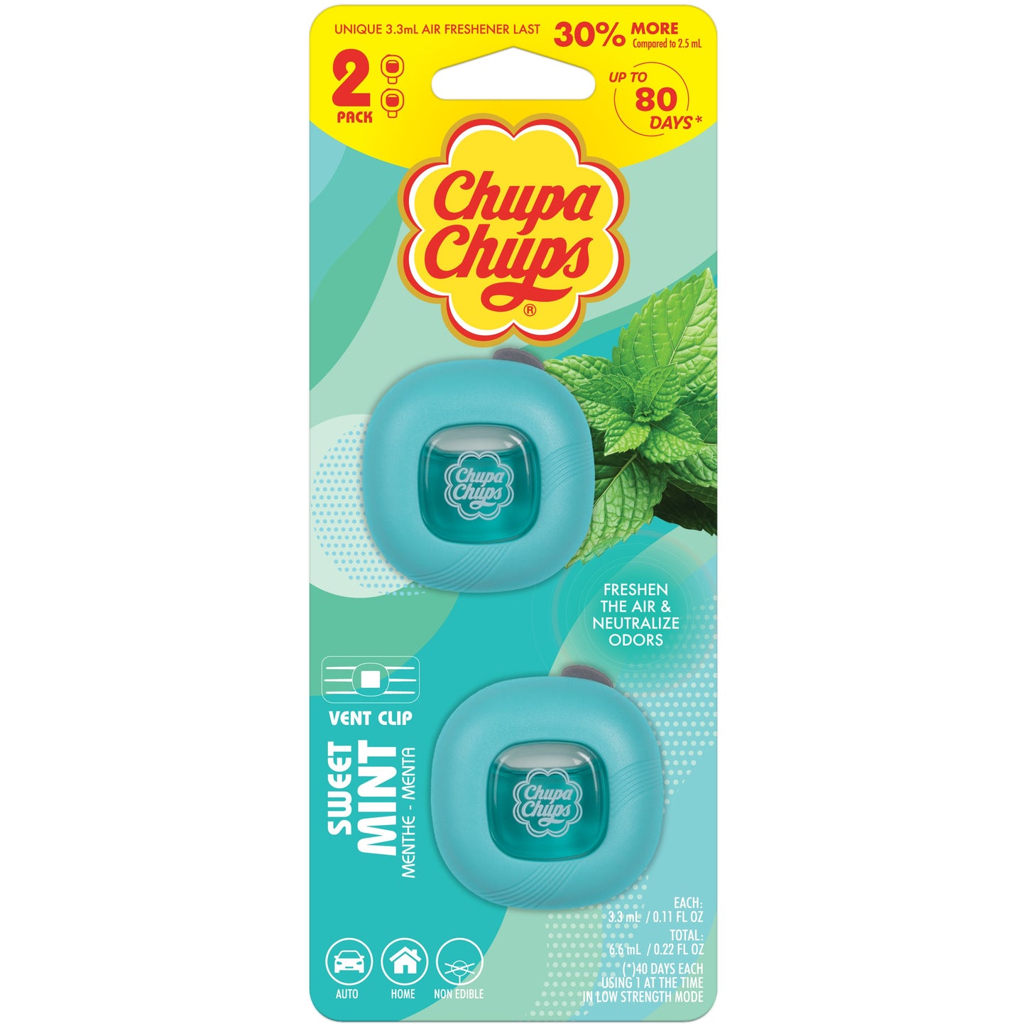 Chupa Chups Vent Clip Air Fresheners - Sweet Mint