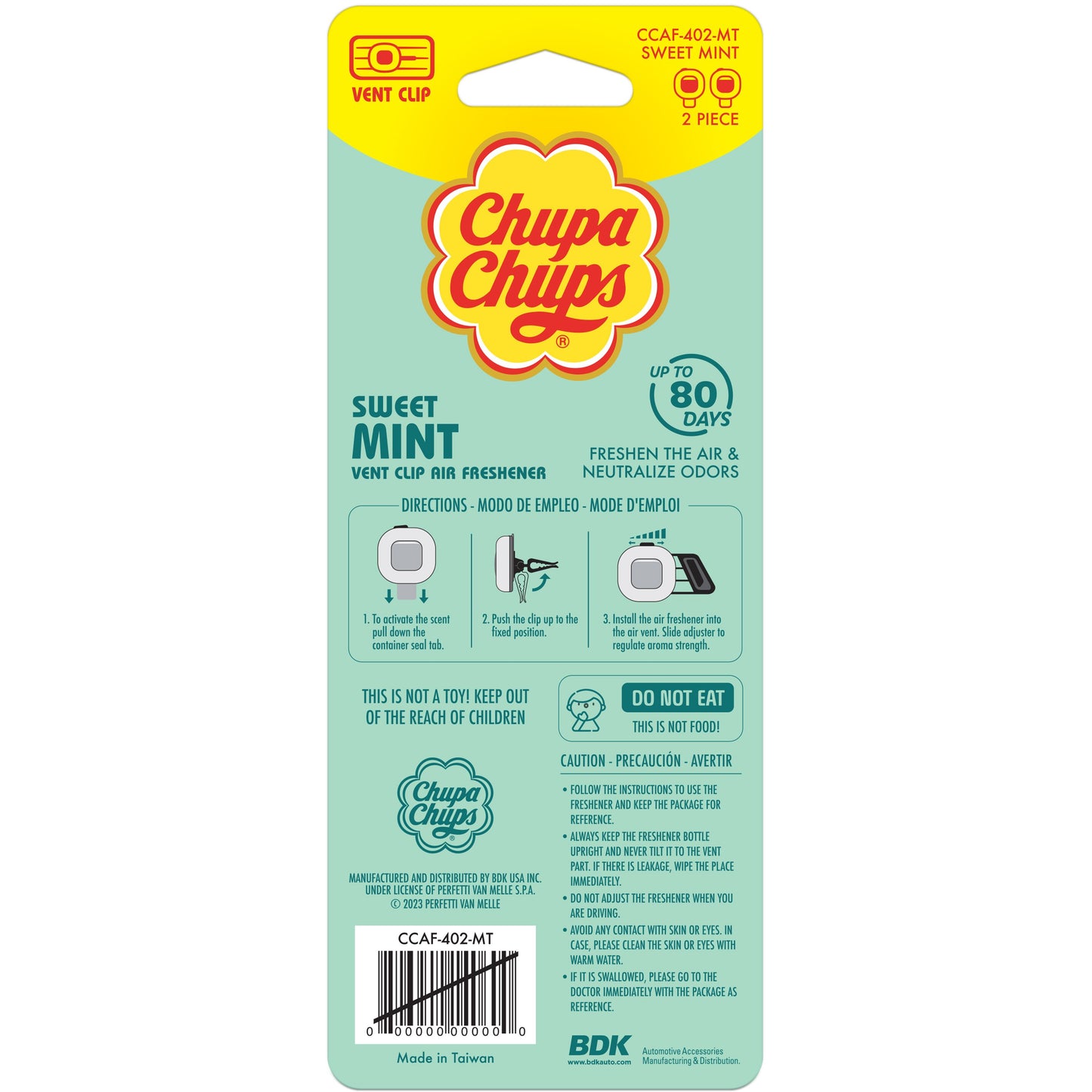 Chupa Chups Vent Clip Air Fresheners - Sweet Mint