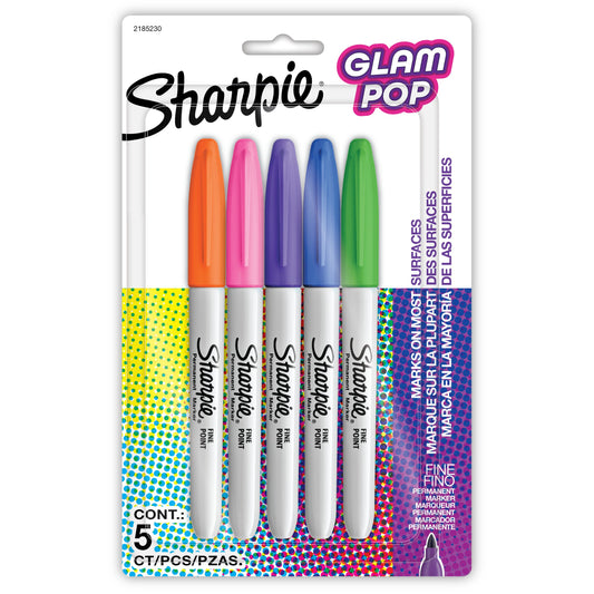 Sharpie Glam Pop Fine Point Permanent Markers - Assorted Ink