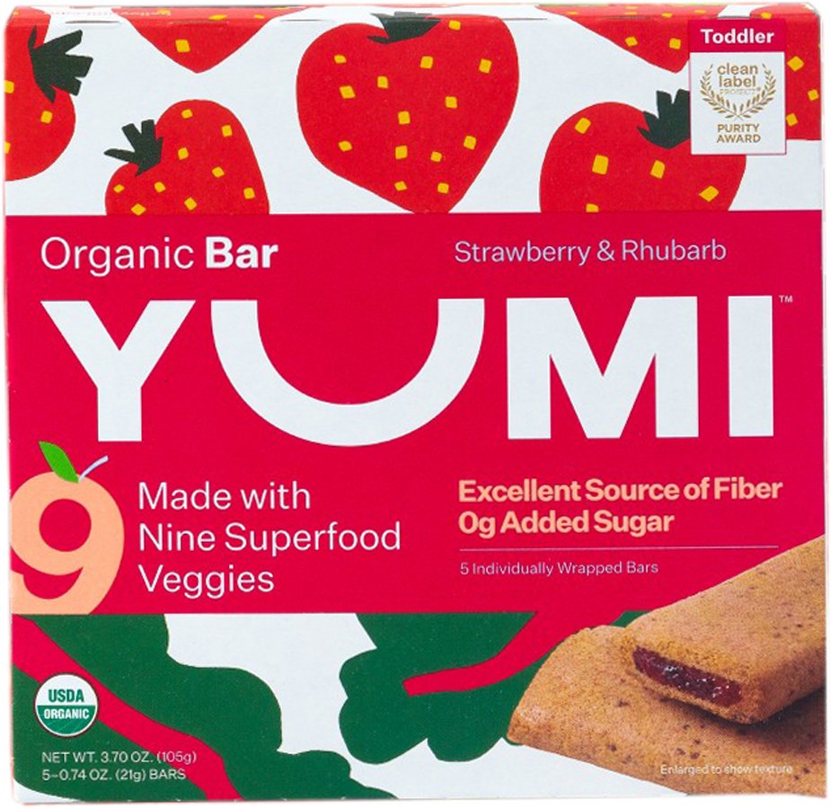 Yumi Organic Strawberry & Rhubarb Bar